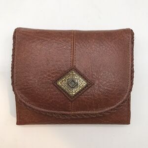 NEW Michael Stevens Brown Tri-Fold Leather Wallet Coin Purse & Card Organizer